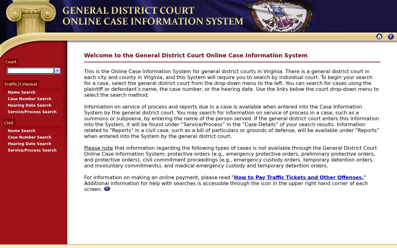 Roanoke resident lookup Virginia General District Court search