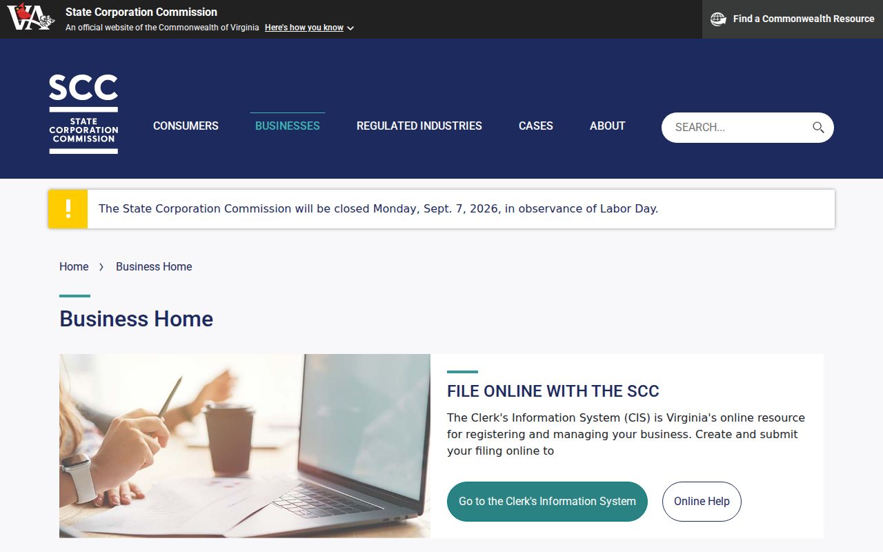 Roanoke residents directory Virginia SCC business search